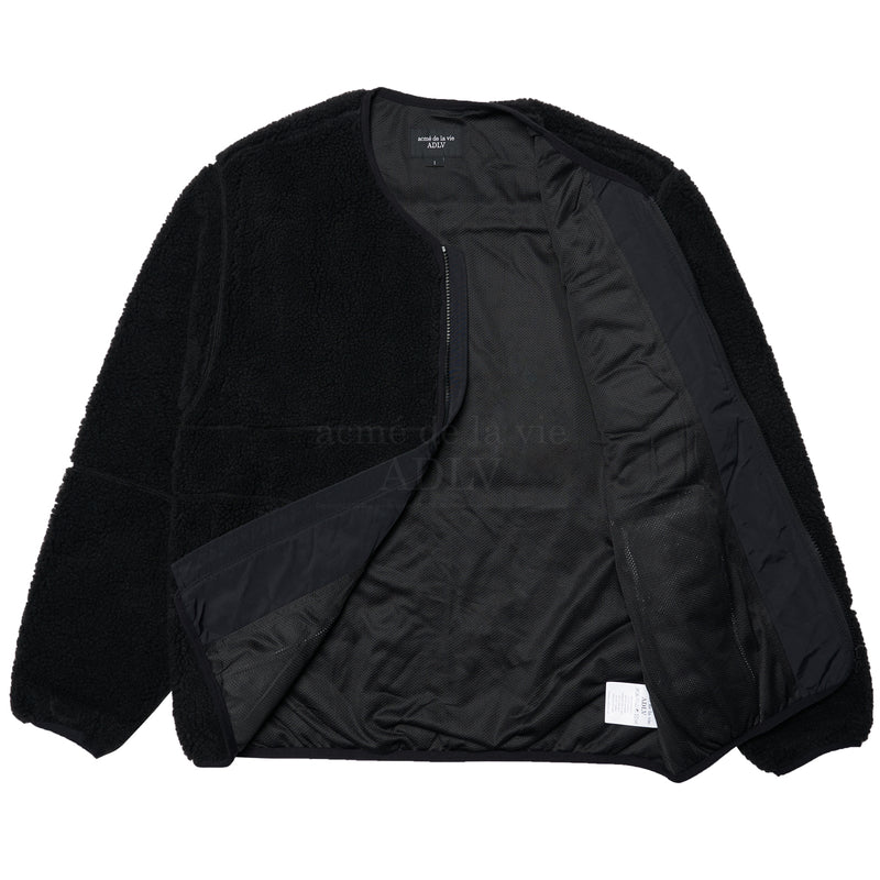アクメドラビ(acme' de la vie) COLLARLESS FLEECE JACKET BLACK