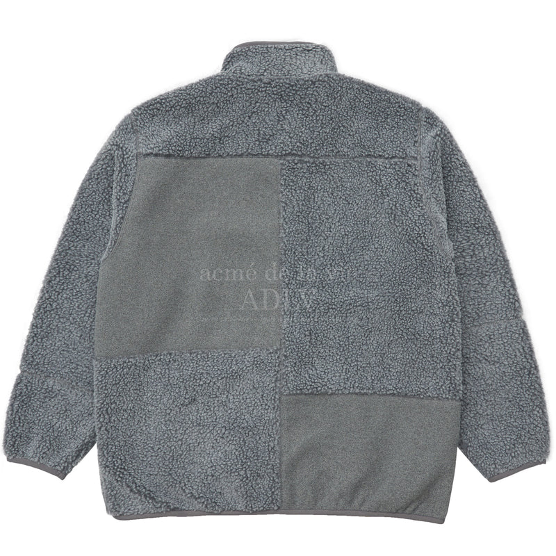アクメドラビ(acme' de la vie) MULTI-CUT SILICON WAPPEN FLEECE JACKET MELANGE GRAY