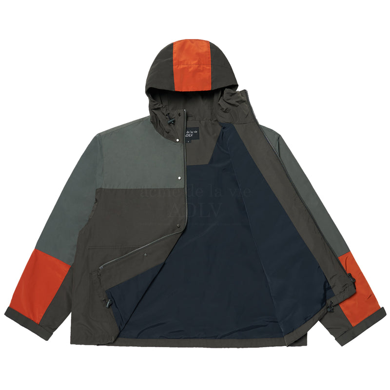 アクメドラビ(acme' de la vie) MULTI-COLOR WOVEN SHELL PARKA JACKET DARK GRAY