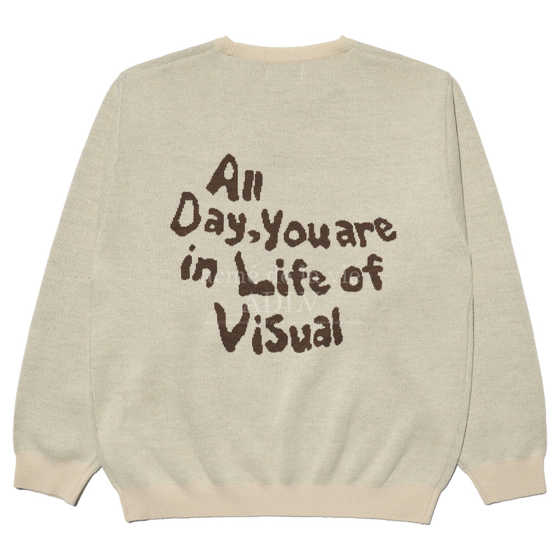 アクメドラビ(acme' de la vie)   ADLV FRONT FULL LOGO KNIT BEIGE