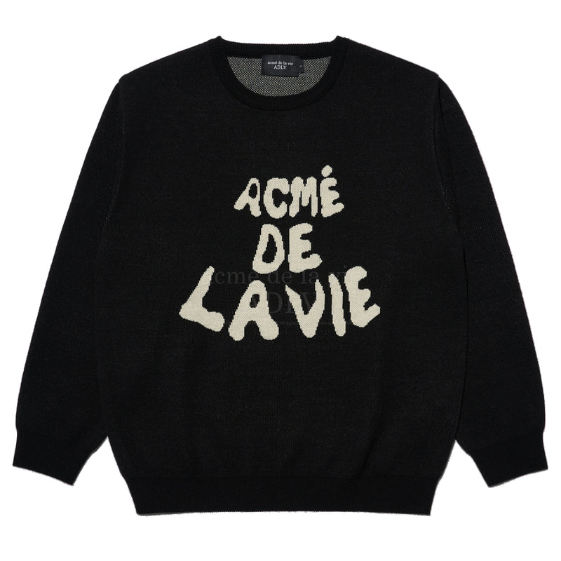 アクメドラビ(acme' de la vie)   ADLV FRONT FULL LOGO KNIT BLACK