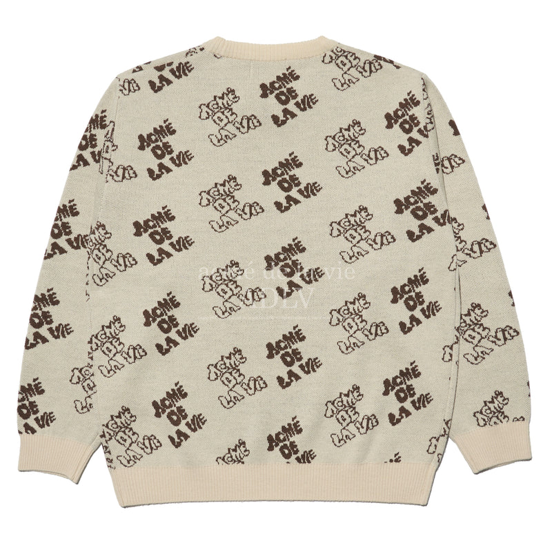 アクメドラビ(acme' de la vie)   ADLV LOGO PATTERN KNIT BEIGE