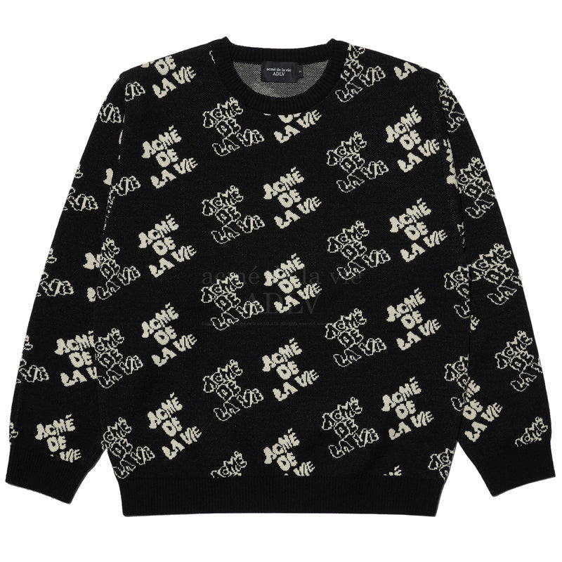 アクメドラビ(acme' de la vie)   ADLV LOGO PATTERN KNIT BLACK