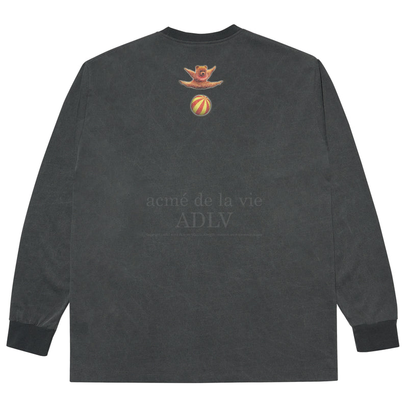 アクメドラビ(acme' de la vie)   CIRCUS BEAR LONG SLEEVE T-SHIRT WASHING CHARCOAL