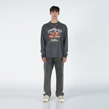 アクメドラビ(acme' de la vie)   CIRCUS BEAR LONG SLEEVE T-SHIRT WASHING CHARCOAL