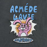 アクメドラビ(acme' de la vie) PINK RABBIT LONG SLEEVE T-SHIRT WASHING CHARCOAL