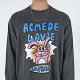 アクメドラビ(acme' de la vie) PINK RABBIT LONG SLEEVE T-SHIRT WASHING CHARCOAL