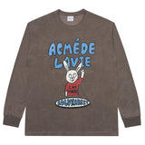 アクメドラビ(acme' de la vie) RED T-SHIRT RABBIT LONG SLEEVE T-SHIRT WASHING BROWN