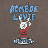 アクメドラビ(acme' de la vie) RED T-SHIRT RABBIT LONG SLEEVE T-SHIRT WASHING BROWN