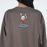 アクメドラビ(acme' de la vie) RED T-SHIRT RABBIT LONG SLEEVE T-SHIRT WASHING BROWN
