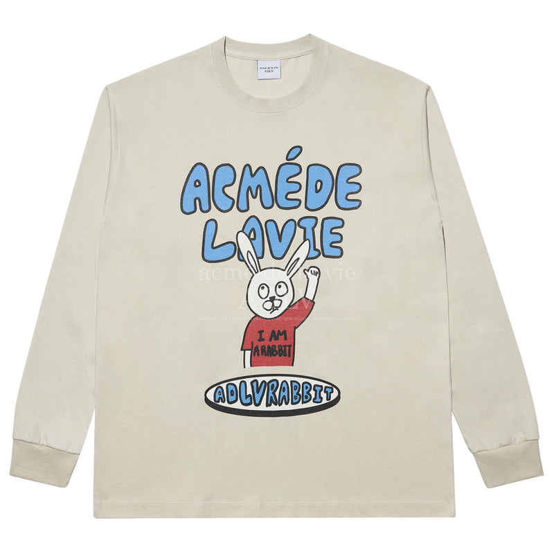 アクメドラビ(acme' de la vie)  RED T-SHIRT RABBIT LONG SLEEVE T-SHIRT WASHING IVORY