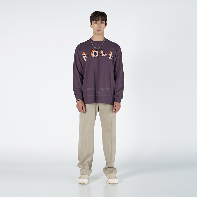 アクメドラビ(acme' de la vie)   TELEPHONE LONG SLEEVE T-SHIRT PURPLE