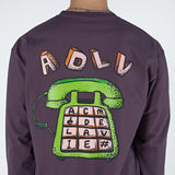 アクメドラビ(acme' de la vie)   TELEPHONE LONG SLEEVE T-SHIRT PURPLE