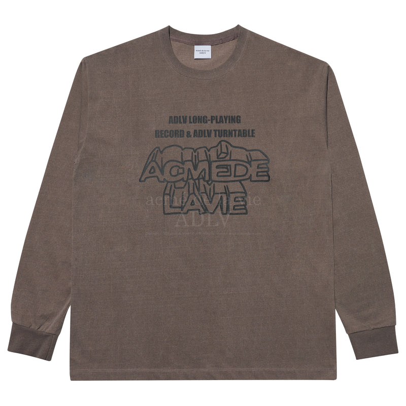 アクメドラビ(acme' de la vie) TURNTABLE LONG SLEEVE T-SHIRT WASHING BROWN