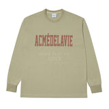 アクメドラビ(acme' de la vie)   BIG CRACK LOGO LONG SLEEVE T-SHIRT BEIGE