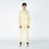 アクメドラビ(acme' de la vie)   CRAYON LOGO LONG SLEEVE T-SHIRT LIGHT YELLOW
