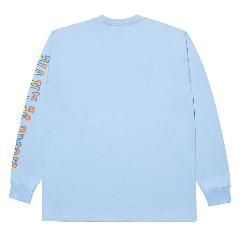 アクメドラビ(acme' de la vie)   CRAYON LOGO LONG SLEEVE T-SHIRT SKYBLUE