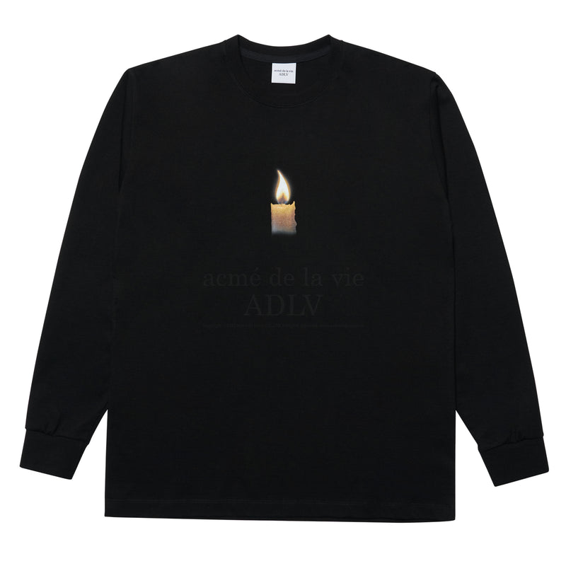アクメドラビ(acme' de la vie)  SMOKE LOGO LONG SLEEVE T-SHIRT BLACK