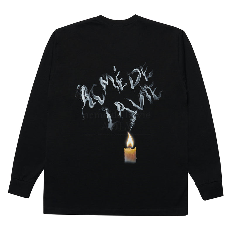 アクメドラビ(acme' de la vie)  SMOKE LOGO LONG SLEEVE T-SHIRT BLACK