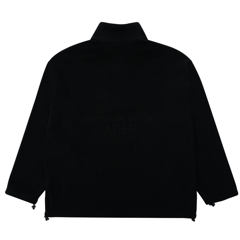 アクメドラビ(acme' de la vie) ADLV WAPPEN LOGO FLEECE HALF ZIP-UP BLACK