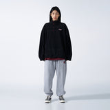 アクメドラビ(acme' de la vie) ADLV WAPPEN LOGO FLEECE HALF ZIP-UP BLACK