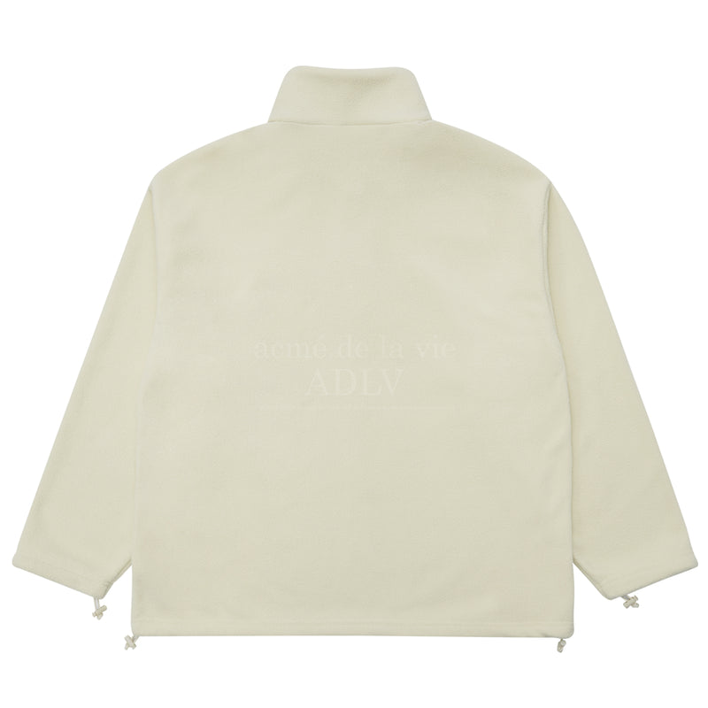 アクメドラビ(acme' de la vie) ADLV WAPPEN LOGO FLEECE HALF ZIP-UP IVORY