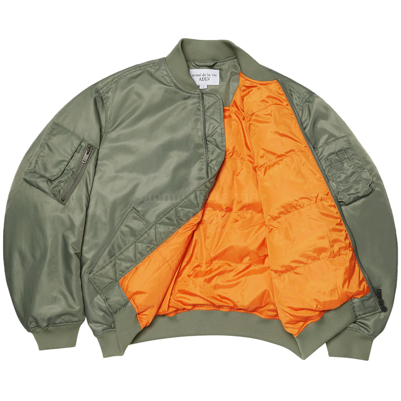 アクメドラビ(acme' de la vie) VELCRO WAPPEN MA-1 BOMBER JACKET KHAKII