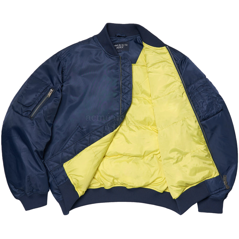 アクメドラビ(acme' de la vie) VELCRO WAPPEN MA-1 BOMBER JACKET NAVY