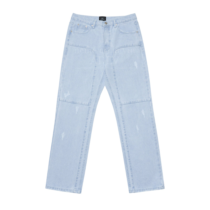アクメドラビ(acme' de la vie) FRONT CUTTING LINE DENIM PANTS LIGHT BLUE