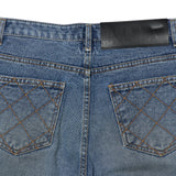 アクメドラビ(acme' de la vie) HEM CUTTING WASHING DENIM PANTS BLUE