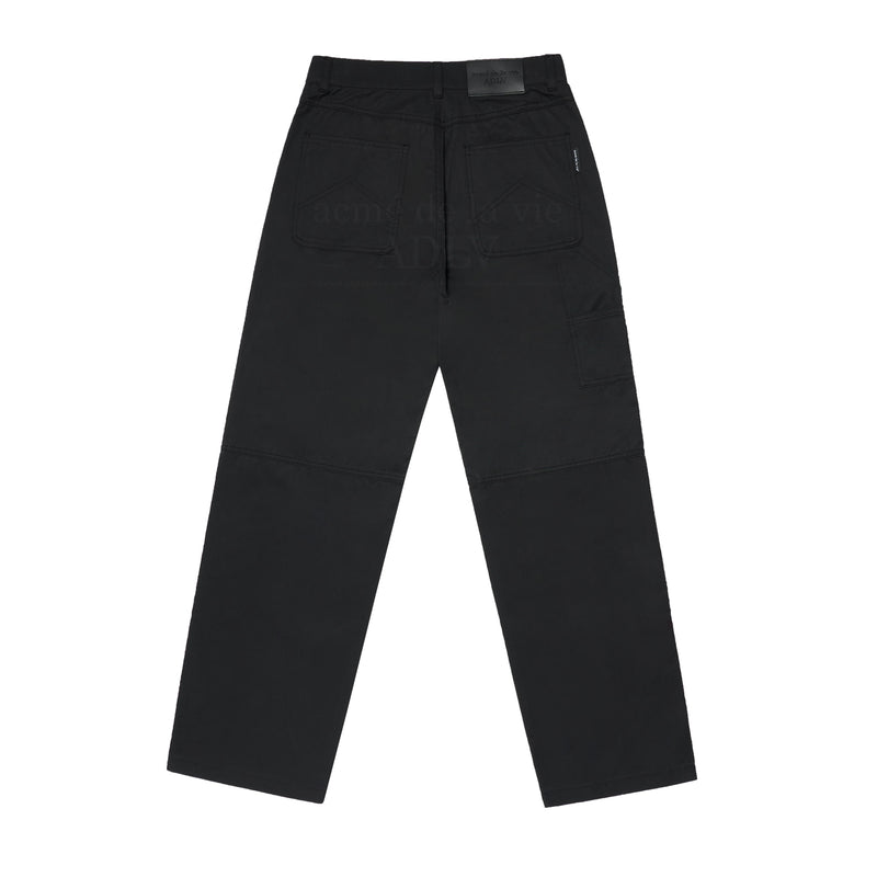 アクメドラビ(acme' de la vie) RIVET PATCHWORK EMBROIDERED COTTON PANTS BLACK