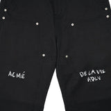 アクメドラビ(acme' de la vie) RIVET PATCHWORK EMBROIDERED COTTON PANTS BLACK
