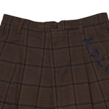 アクメドラビ(acme' de la vie) WIDE PINTUCK EMBROIDERED CHECK SLACKS BROWN