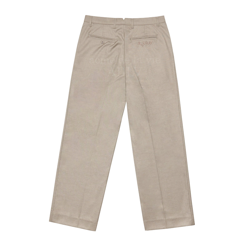 アクメドラビ(acme' de la vie) WIDE PINTUCK EMBROIDERED SLACKS BEIGE