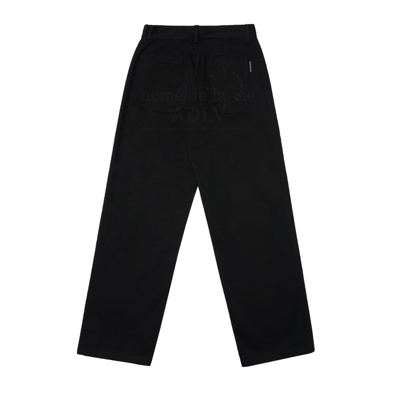アクメドラビ(acme' de la vie) CIRCLE EMBROIDERED LOGO COTTON PANTS BLACK