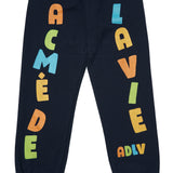 アクメドラビ(acme' de la vie) CHECK LOGO SWEAT PANTS NAVY