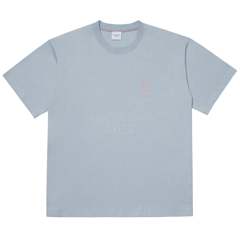 アクメドラビ(acme' de la vie) AV COLOR EMBOIDERY LOGO SHORT SLEEVE T-SHIRT LIGHT GREY