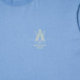 アクメドラビ(acme' de la vie) AV COLOR EMBOIDERY LOGO SHORT SLEEVE T-SHIRT LIGHT INDIGO BLUE