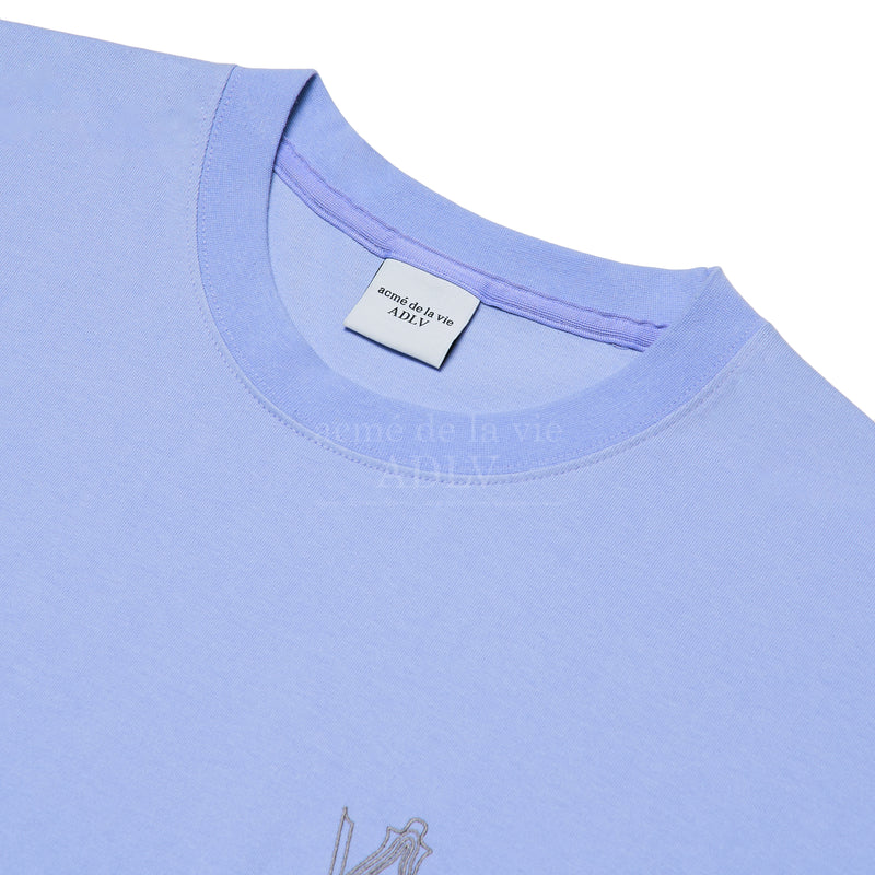 アクメドラビ(acme' de la vie) AV COLOR EMBOIDERY LOGO SHORT SLEEVE T-SHIRT LIGHT PURPLE