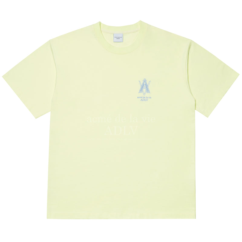 アクメドラビ(acme' de la vie) AV COLOR EMBOIDERY LOGO SHORT SLEEVE T-SHIRT LIGHT YELLOW