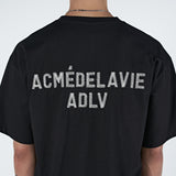 アクメドラビ(acme' de la vie)  ADLV STITCH EMBROIDERED SHORT SLEEVE T-SHIRT BLACK