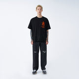 アクメドラビ(acme' de la vie) AV LOGO TUFT EMBROIDERY SHORT SLEEVE T-SHIRT BLACK