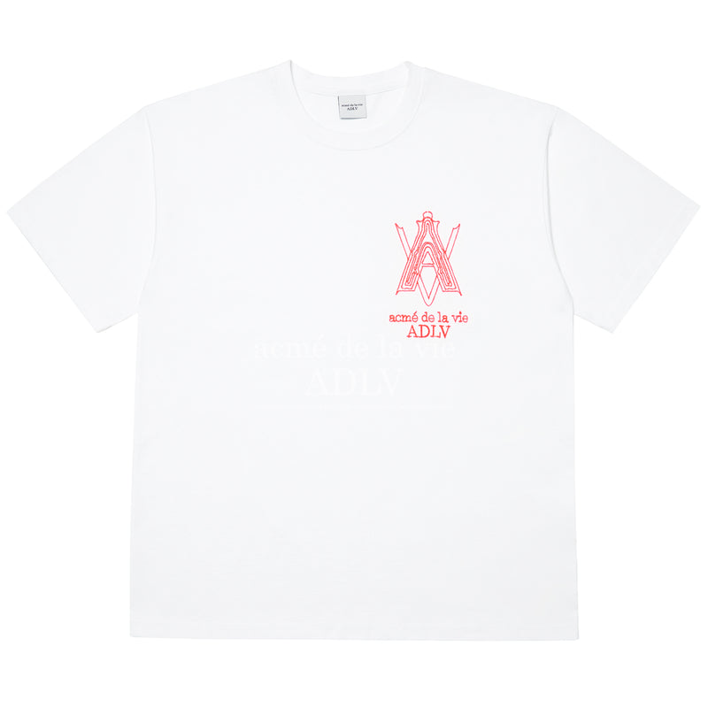 アクメドラビ(acme' de la vie) AV LOGO TUFT EMBROIDERY SHORT SLEEVE T-SHIRT WHITE