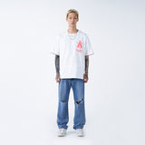 アクメドラビ(acme' de la vie) AV LOGO TUFT EMBROIDERY SHORT SLEEVE T-SHIRT WHITE