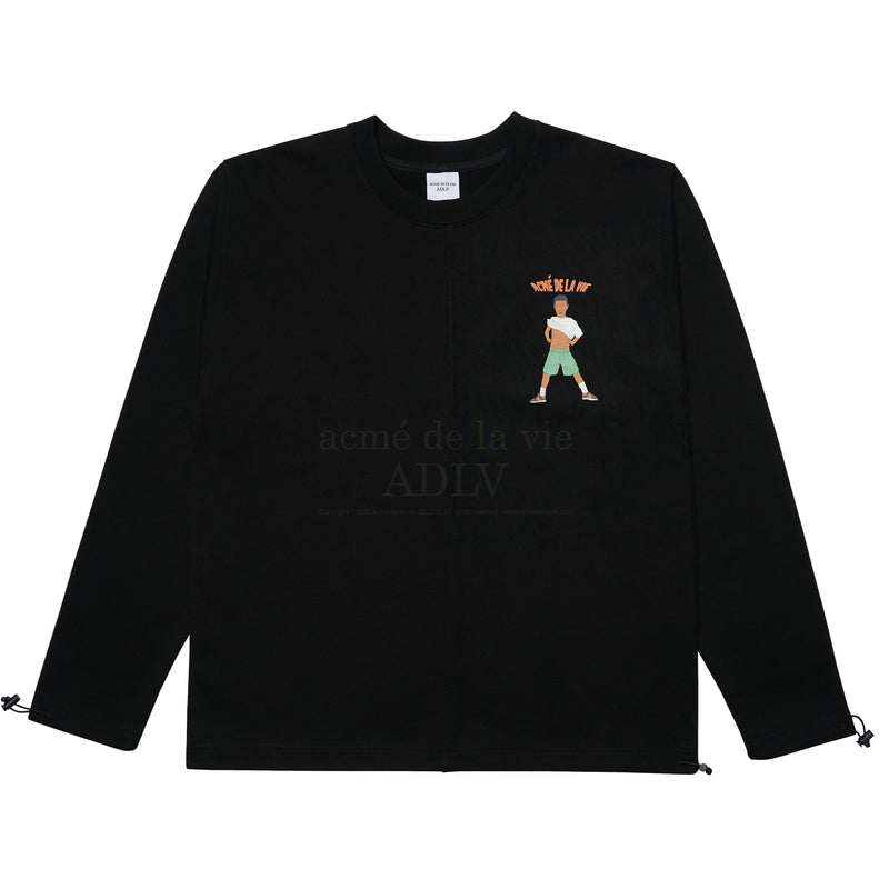 アクメドラビ(acme' de la vie)  ADLV CHARACTER SETUP SWEATSHIRT BLACK