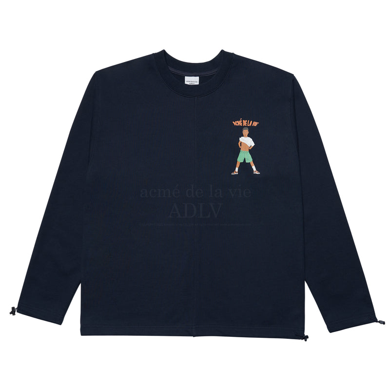 アクメドラビ(acme' de la vie)  ADLV CHARACTER SETUP SWEATSHIRT NAVY