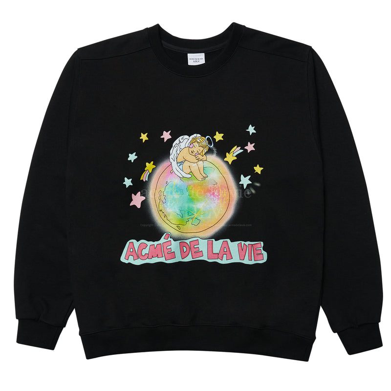 アクメドラビ(acme' de la vie)   MOON ANGEL SWEATSHIRT BLACK