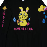 アクメドラビ(acme' de la vie)   RABBIT WITH UMBRELLA SWEATSHIRT BLACK