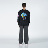 アクメドラビ(acme' de la vie)   RABBIT WITH UMBRELLA SWEATSHIRT BLACK