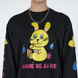 アクメドラビ(acme' de la vie)   RABBIT WITH UMBRELLA SWEATSHIRT BLACK